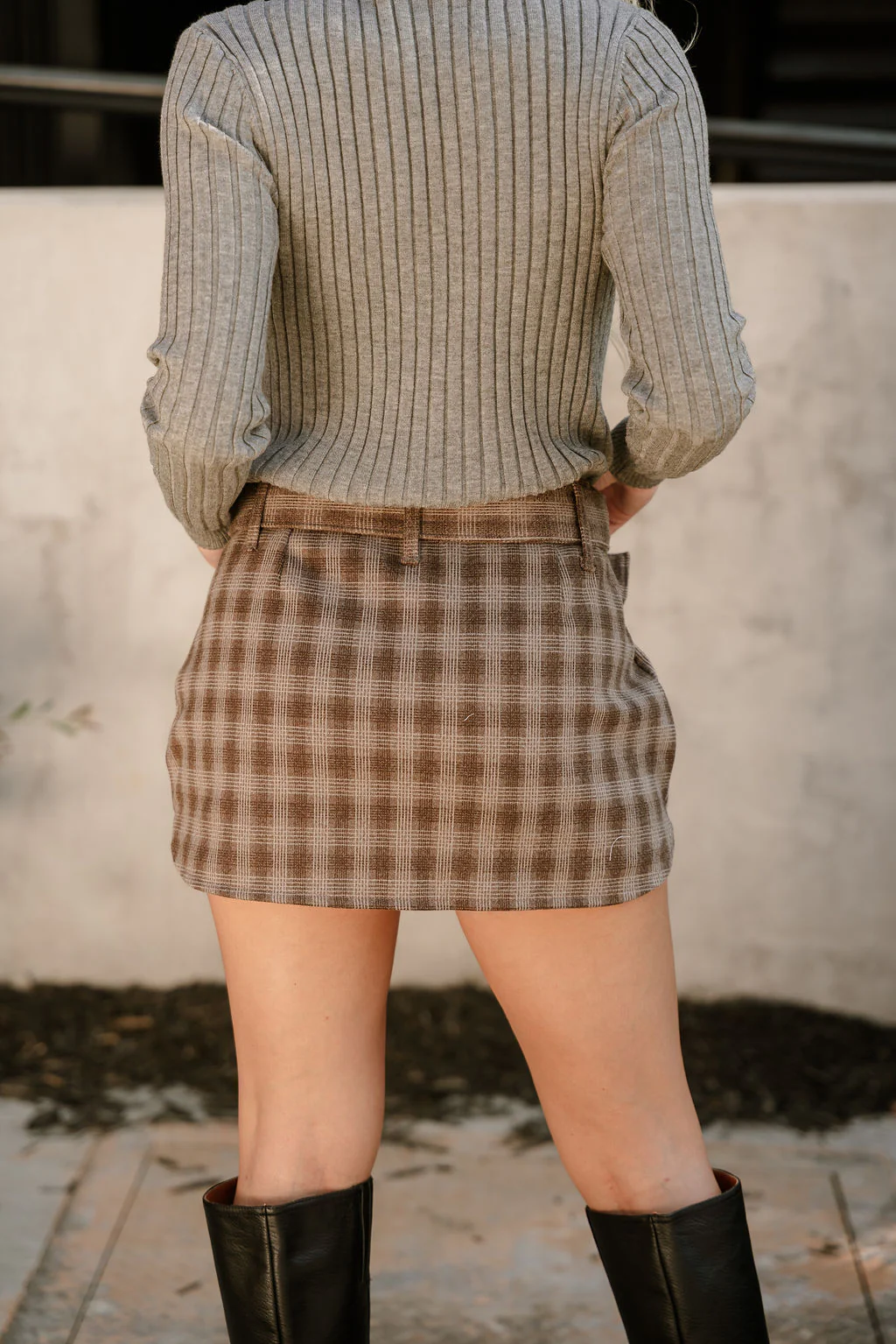 Blaire Brown Multi Plaid Mini Skort - Image 4