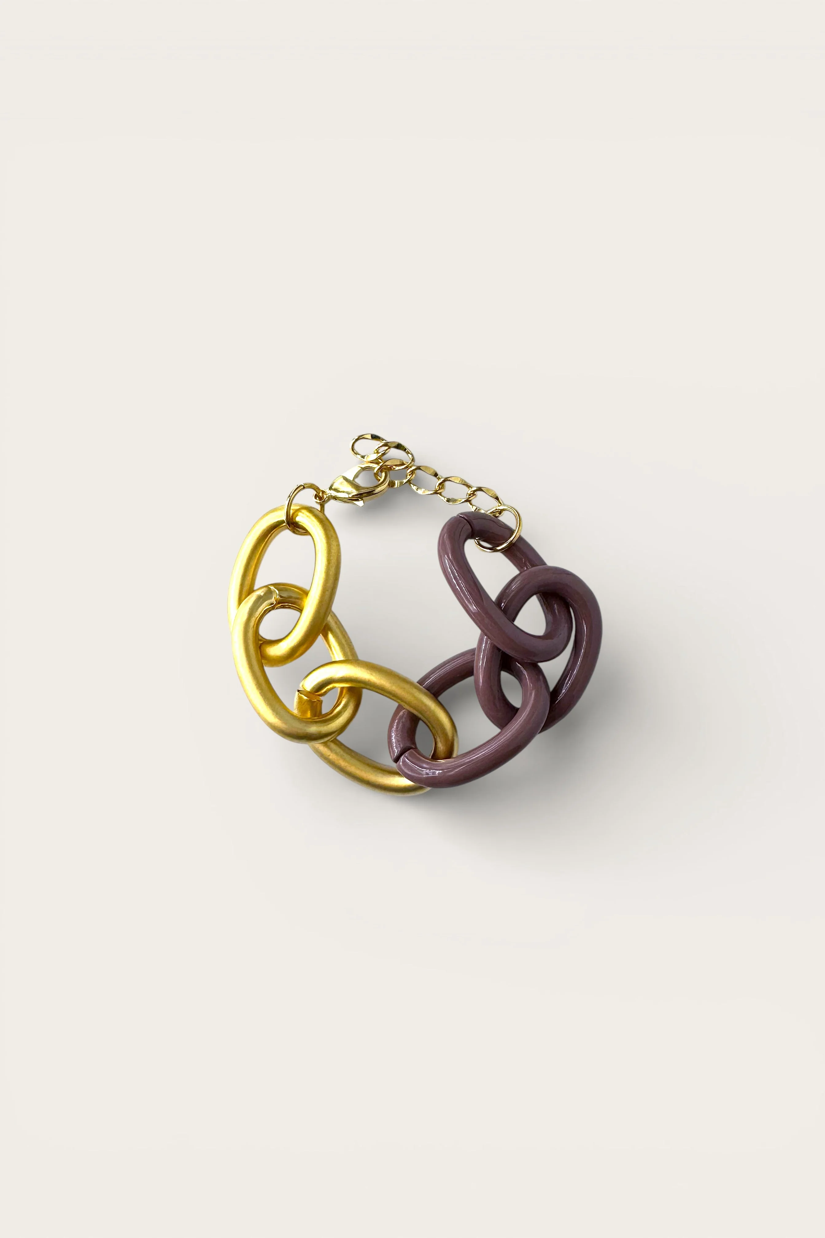 Blaire Mauve & Gold Brushed Chain Bracelet - Image 2