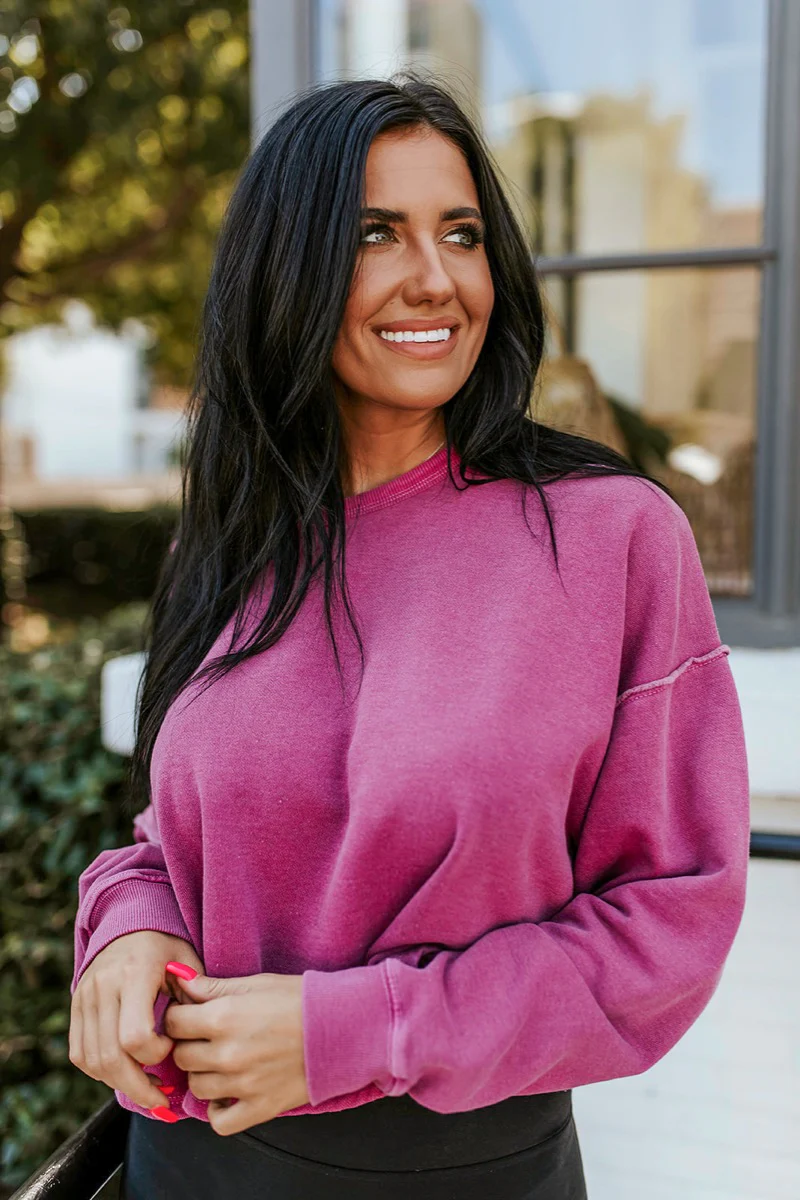 Blake Cropped Sweatshirt In Purple