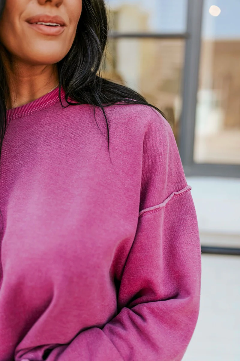 Blake Cropped Sweatshirt In Purple - Image 5