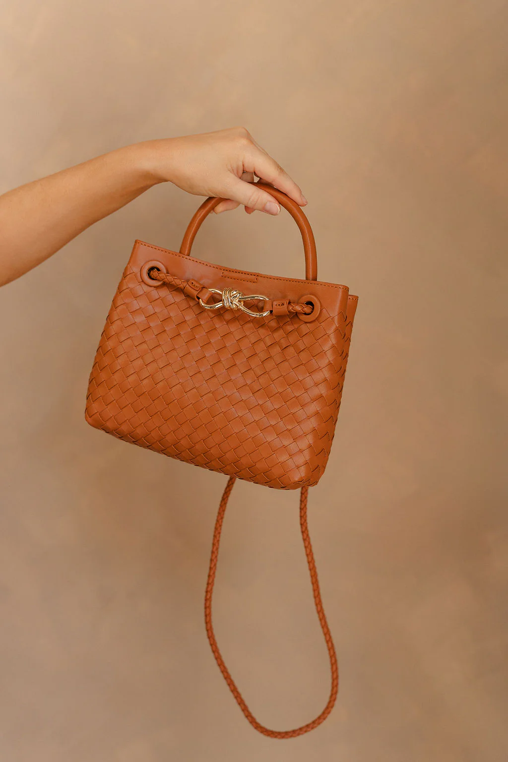 Blakely Light Brown Braided Purse - Image 2