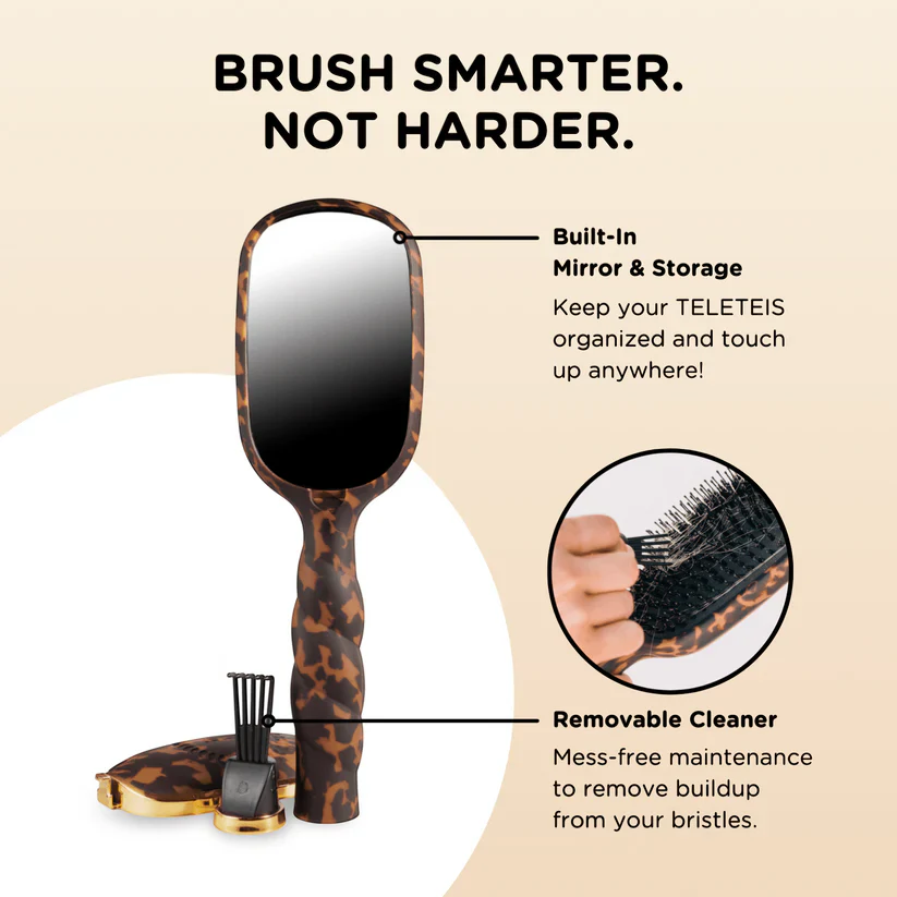 Boar Bristle Hair Brush in Tortoise - Image 3