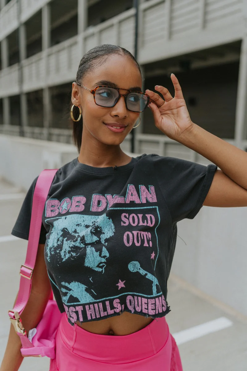 Bob Dylan Cropped Graphic Tee - Image 8