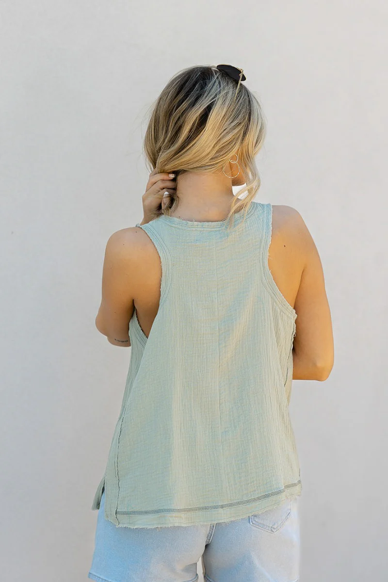 Bon Voyage Tank Top in Sage - Image 5