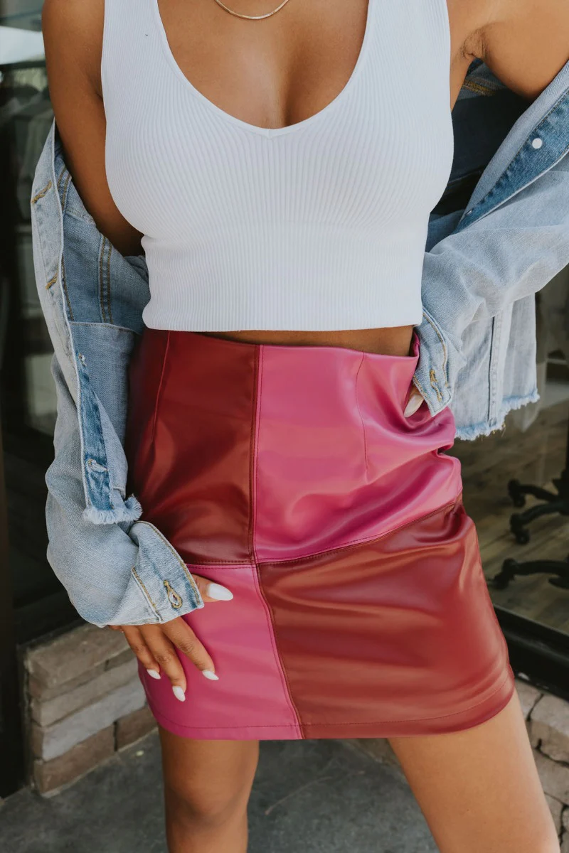 Born Diva Color-block Skirt