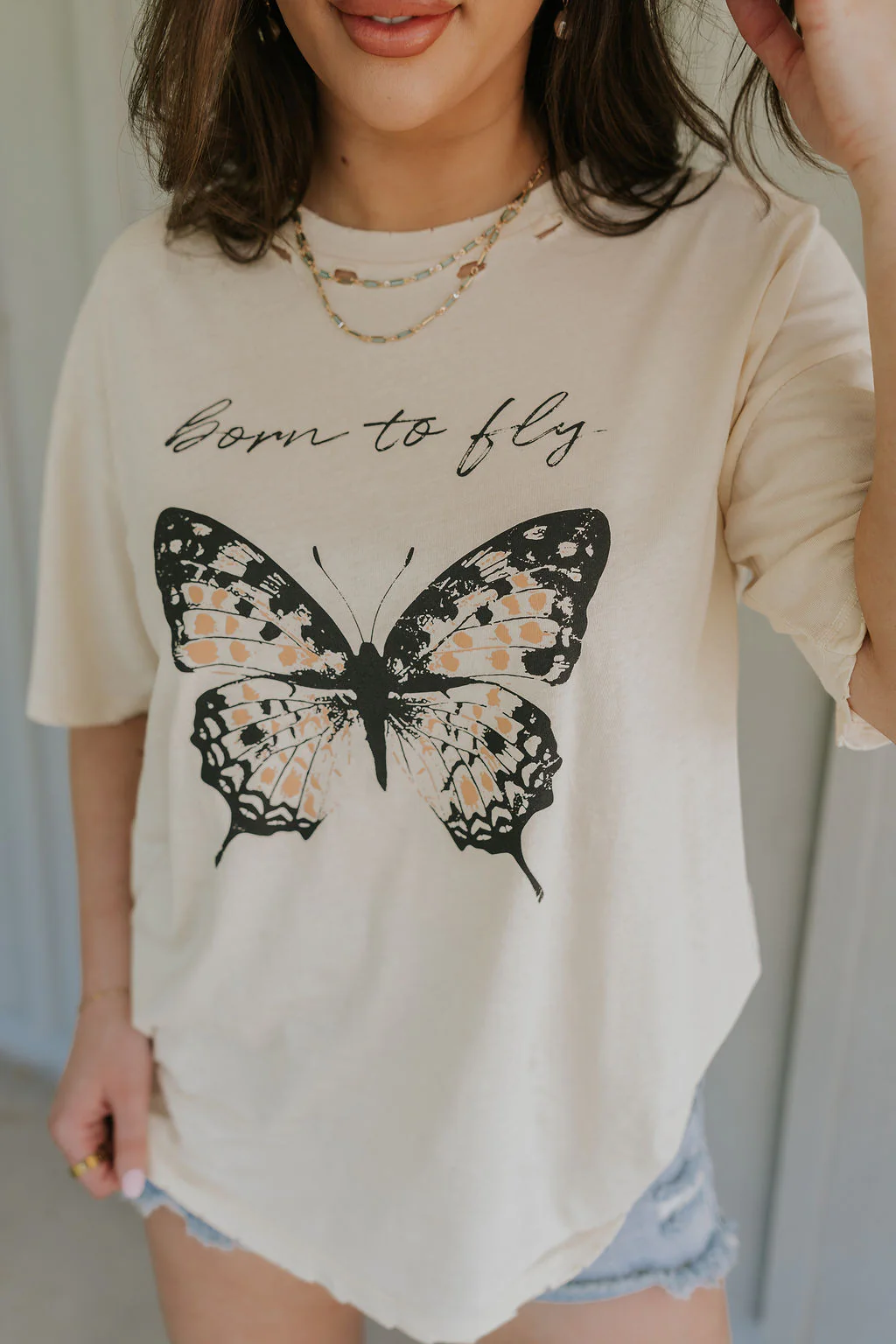 Born To Fly Butterfly Graphic Tee - Image 2