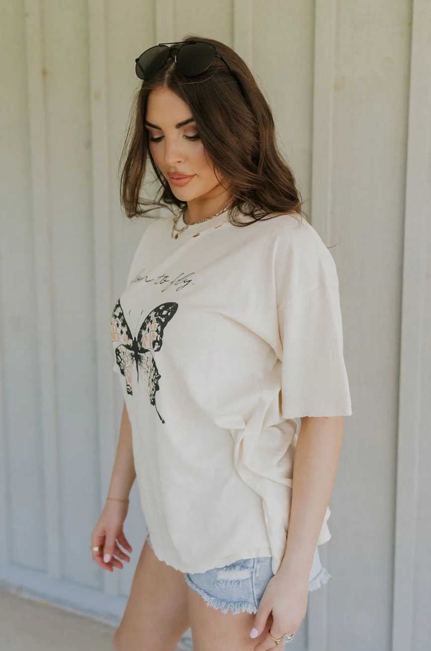 Born To Fly Butterfly Graphic Tee - Image 6