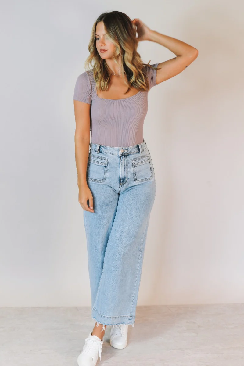 Braelyn Purple Short Sleeve One-Size Bodysuit