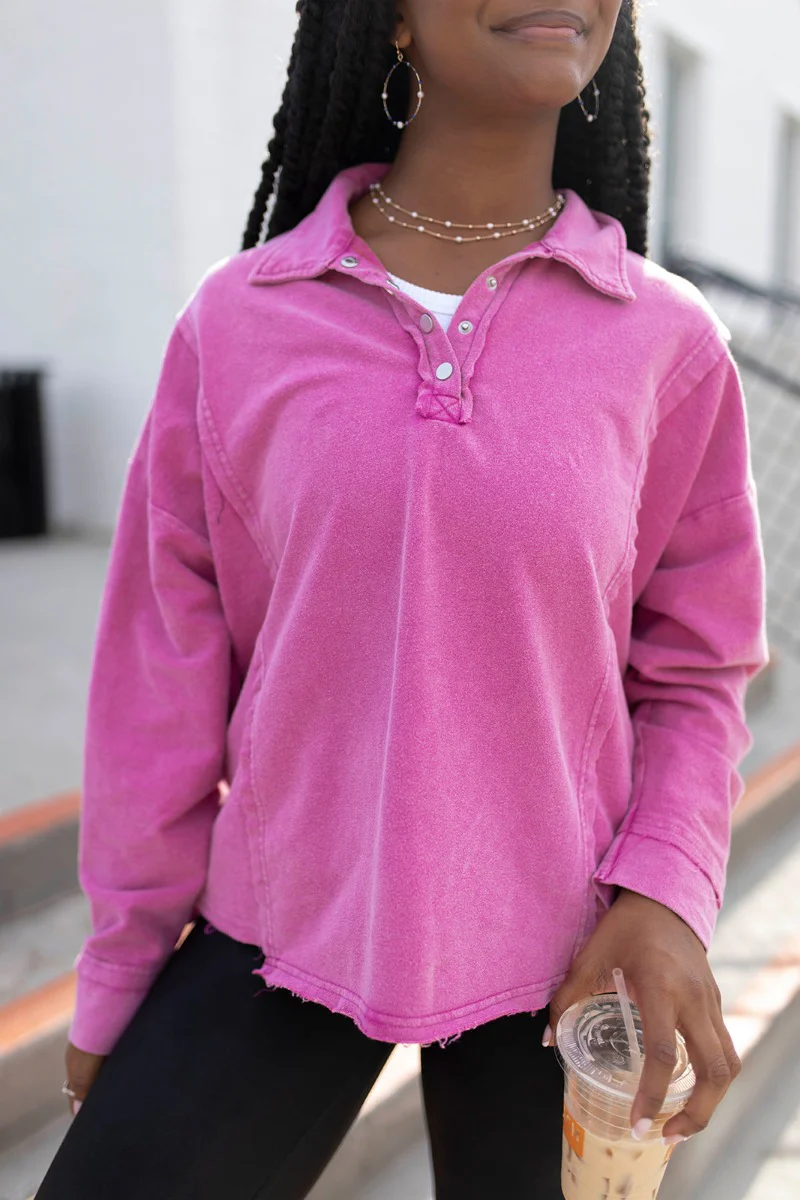 Breezy Top In Magenta