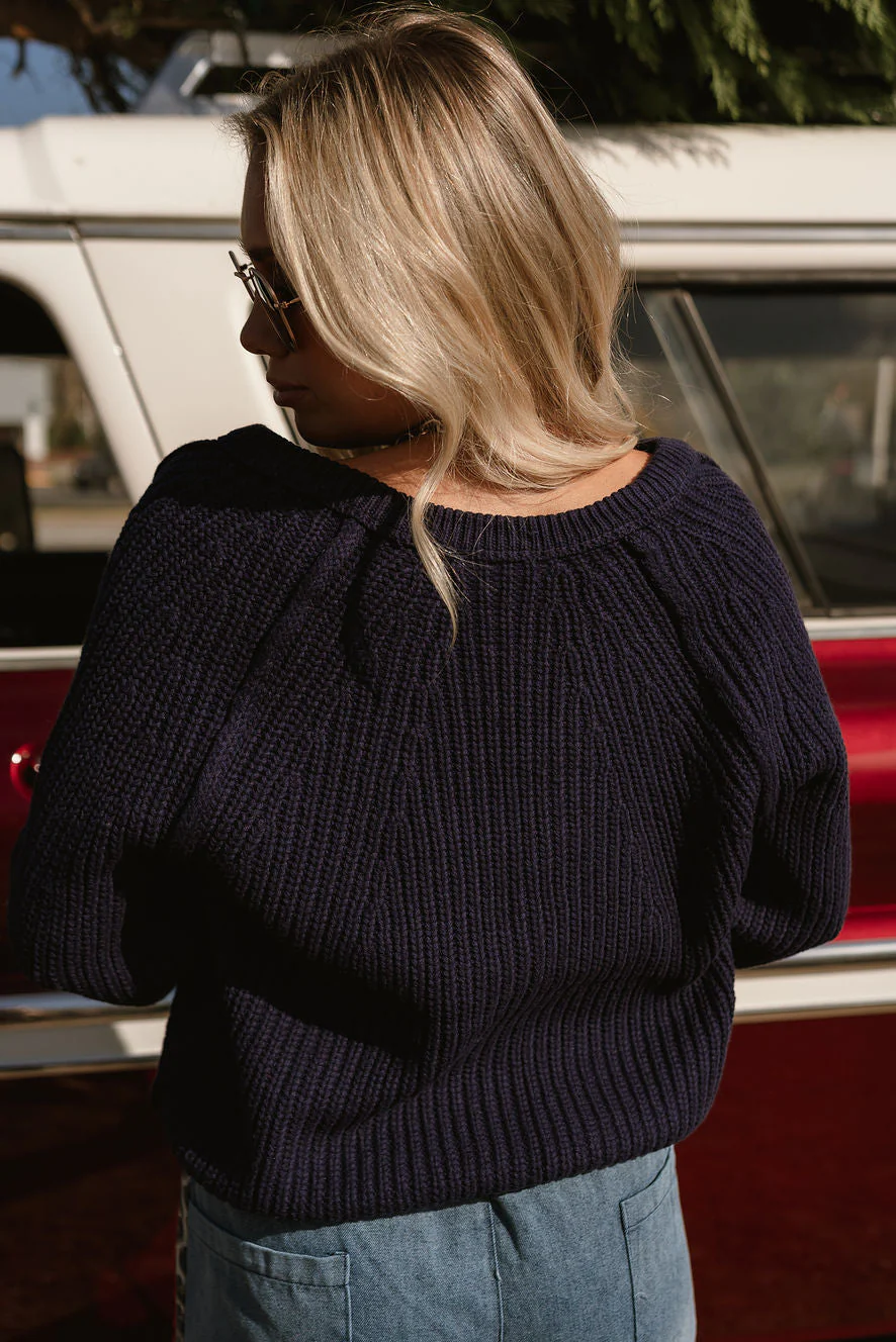 Brenley Navy Button Up Cardigan - Image 6