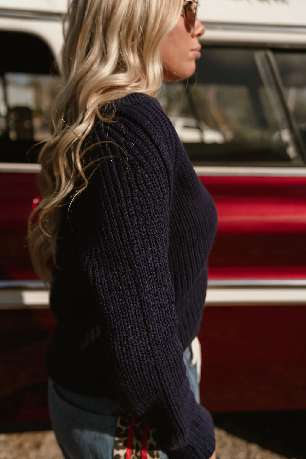 Brenley Navy Button Up Cardigan - Image 8