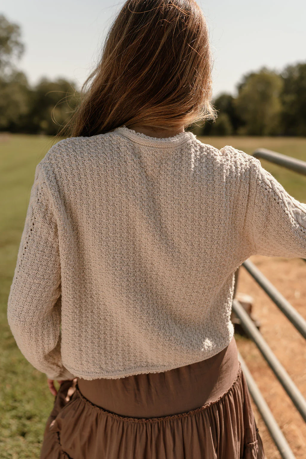 Bridget Oatmeal Tie Front Cardigan - Image 7