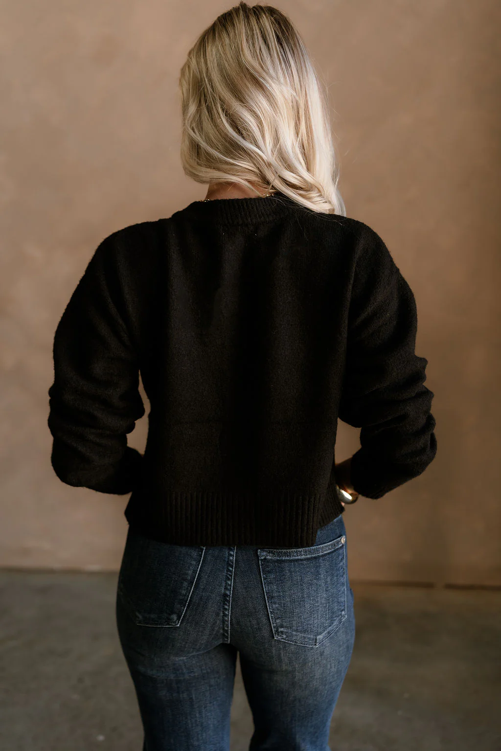 Bridgette Black Side Slit Cardigan - Image 7