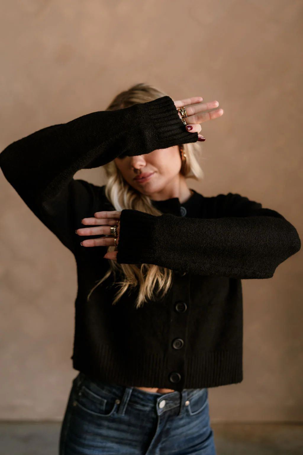 Bridgette Black Side Slit Cardigan - Image 8