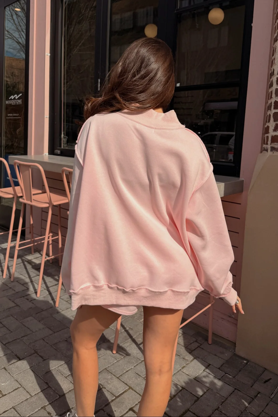 Bridgette Light Pink Mock Neck Sweatshirt - Image 8