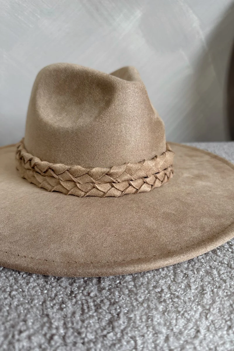 Briley Camel Suede Brimmed Hat