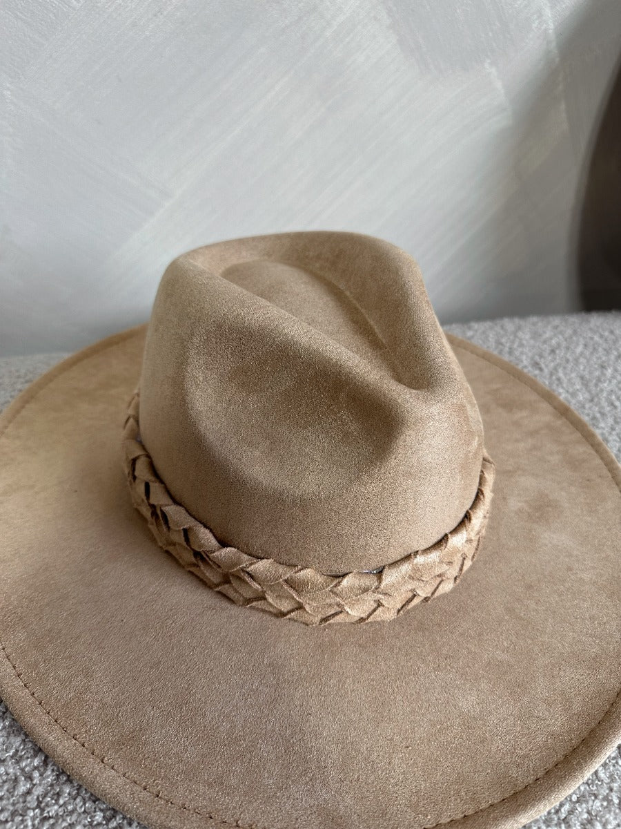 Briley Camel Suede Brimmed Hat - Image 2