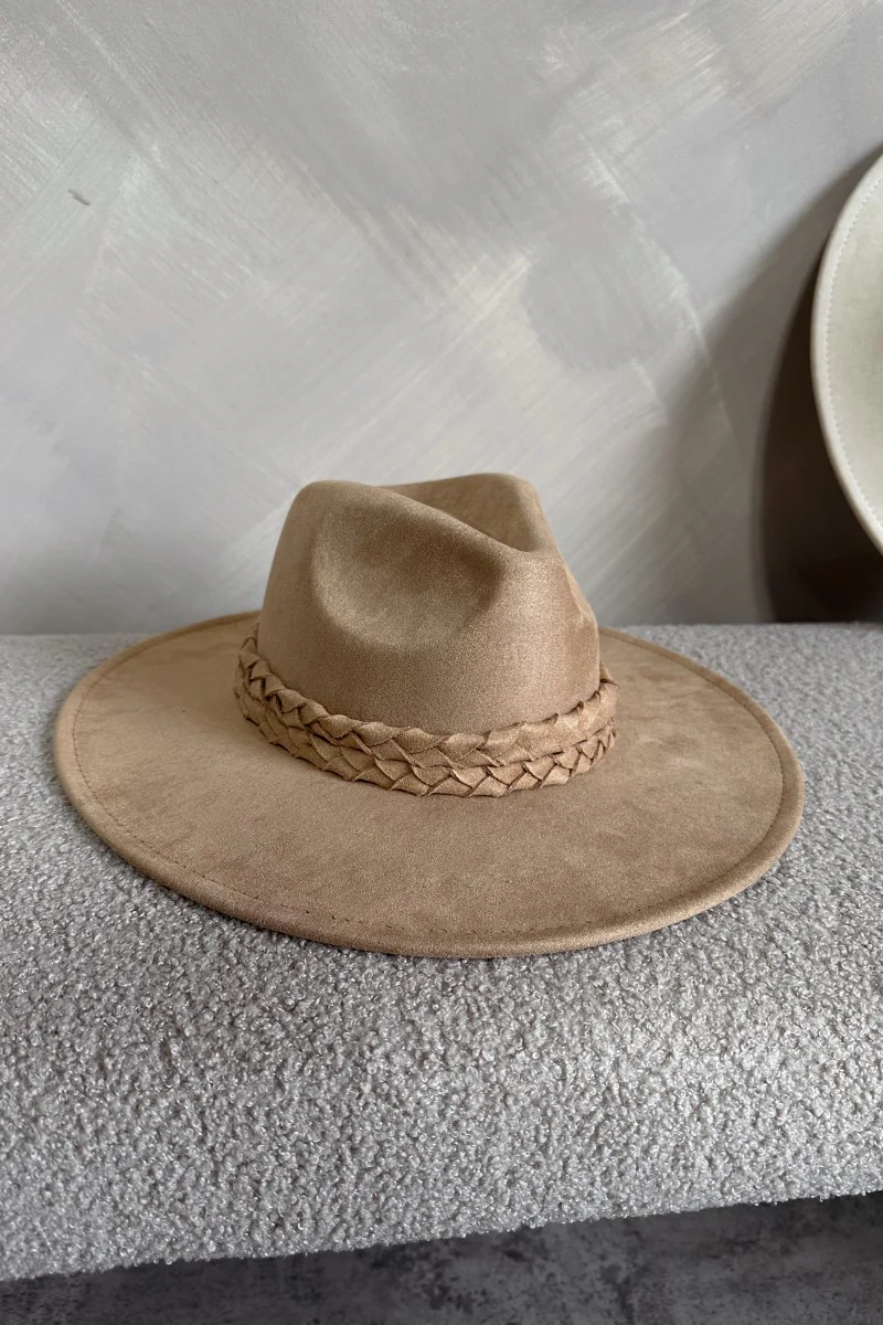 Briley Camel Suede Brimmed Hat - Image 3