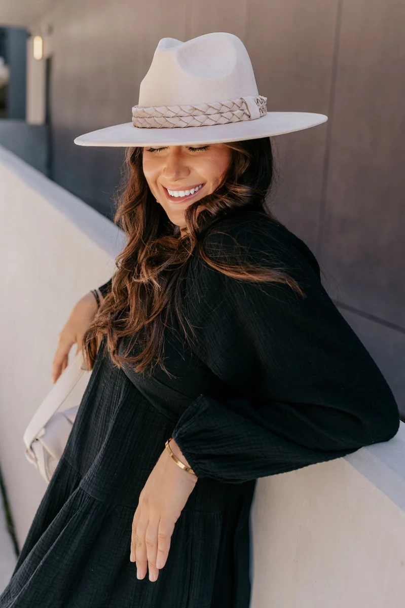Briley Cream Suede Brimmed Hat