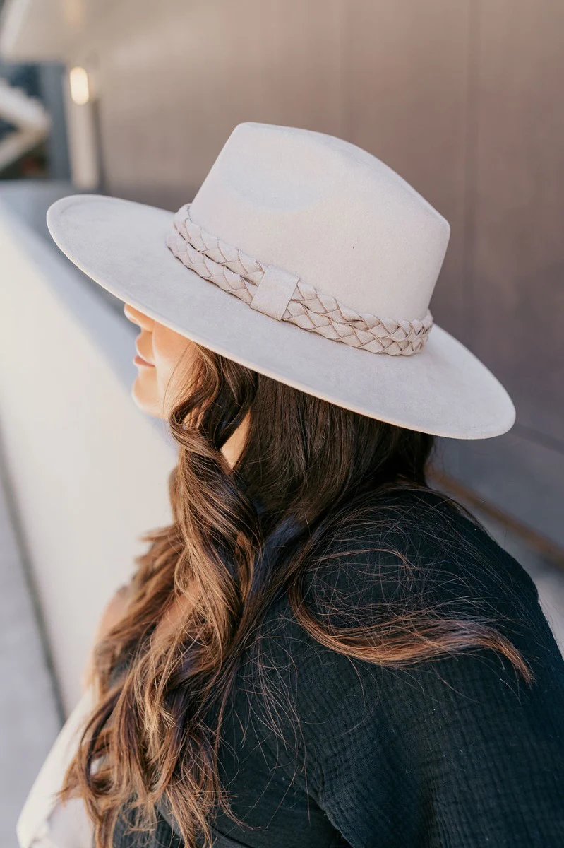 Briley Cream Suede Brimmed Hat - Image 2