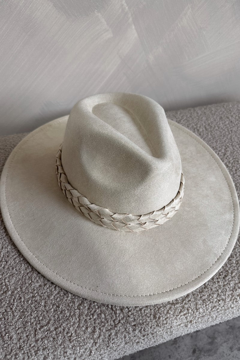 Briley Cream Suede Brimmed Hat - Image 4