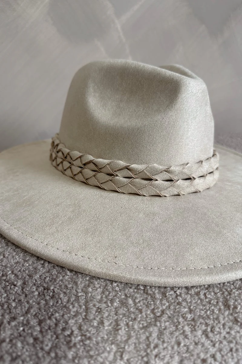 Briley Cream Suede Brimmed Hat - Image 5