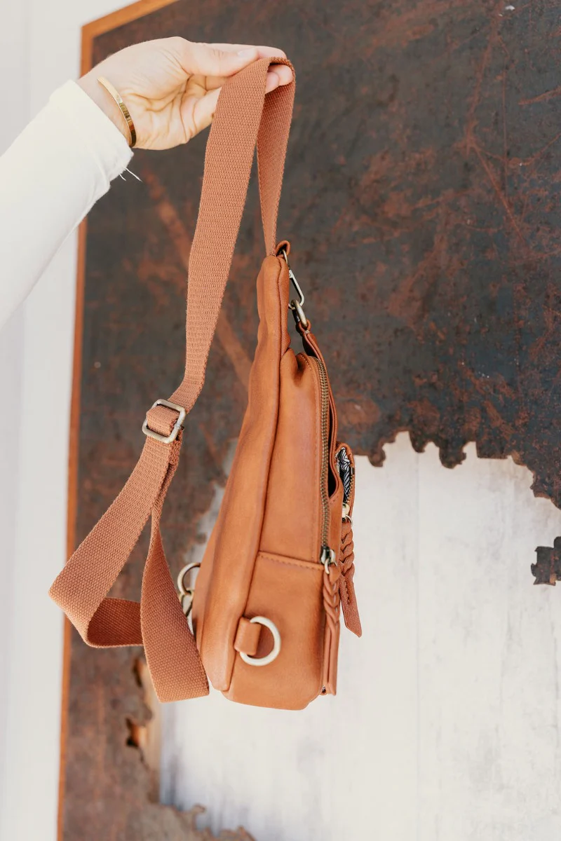 Bristol Cognac Sling Bag - Image 4
