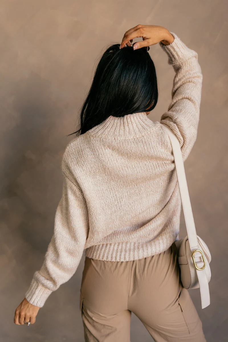 Bristol Cream Mock Neck Sweater - Image 10