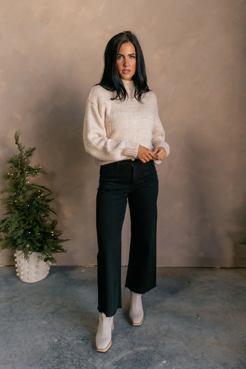 Bristol Cream Mock Neck Sweater - Image 2