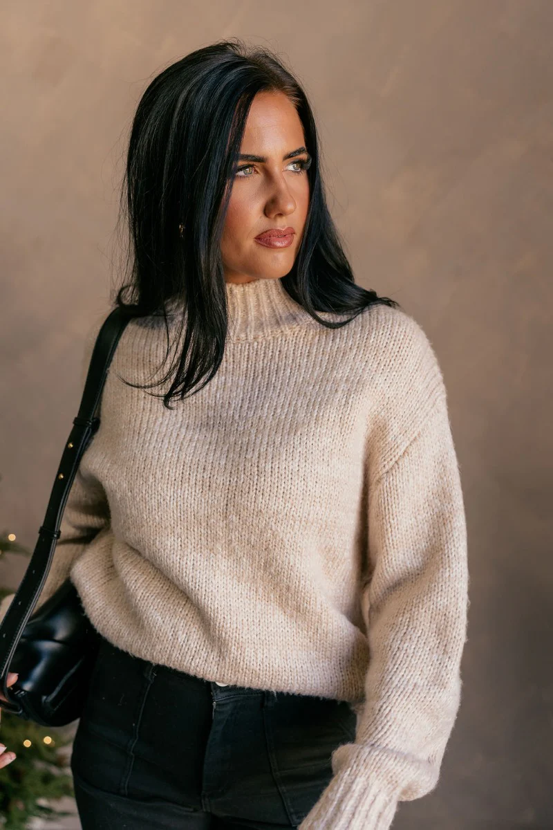 Bristol Cream Mock Neck Sweater - Image 3