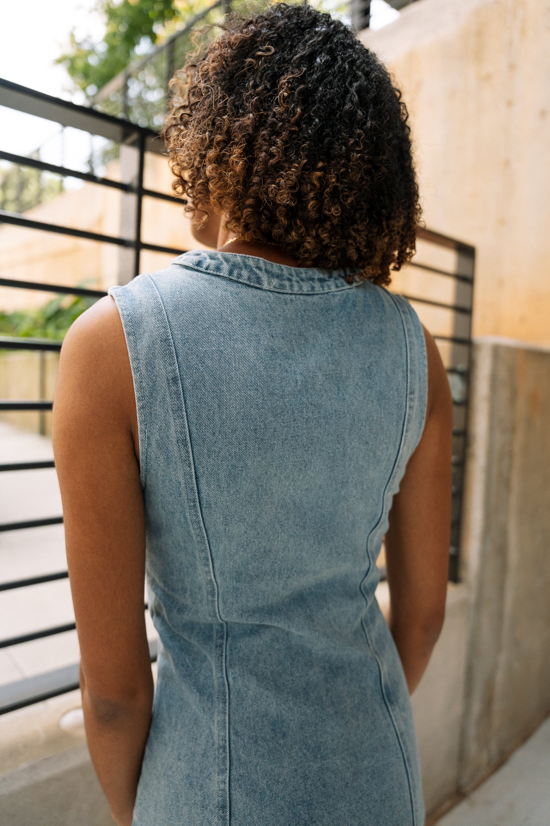 Bristol Denim Button-Up Mini Dress - Image 9