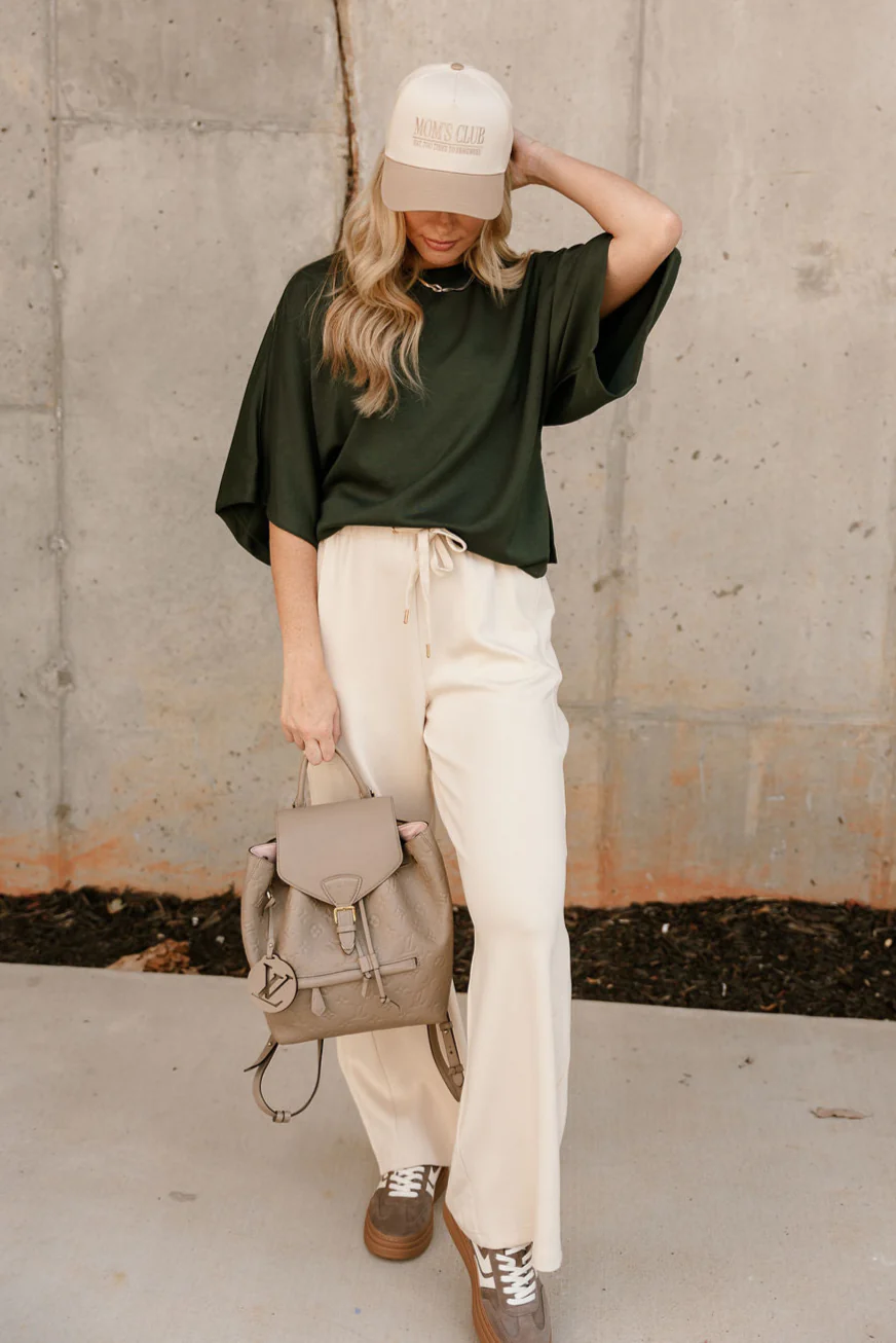 Britney Dark Green Short Sleeve Top