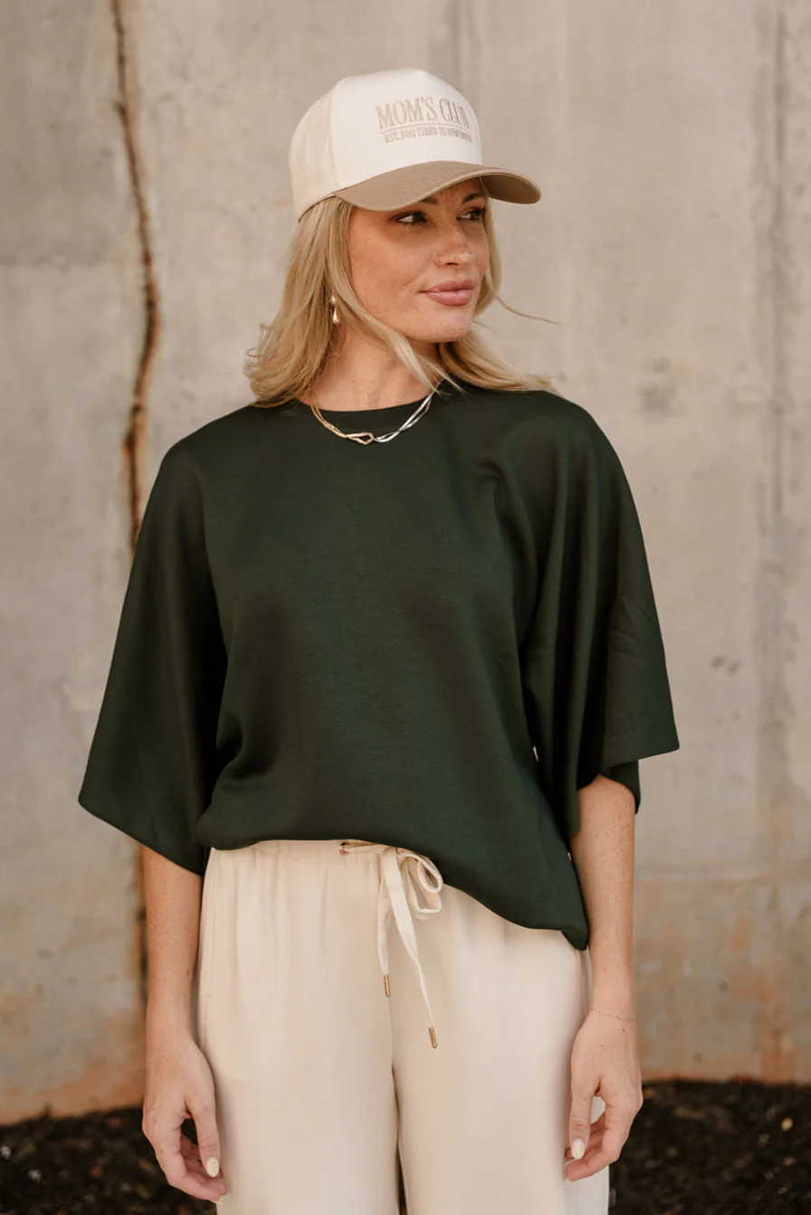 Britney Dark Green Short Sleeve Top - Image 2