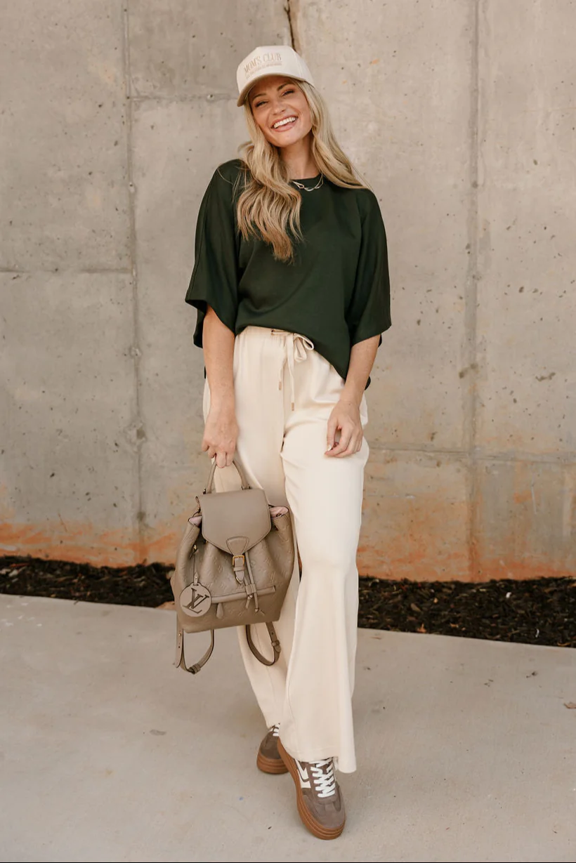 Britney Dark Green Short Sleeve Top - Image 3