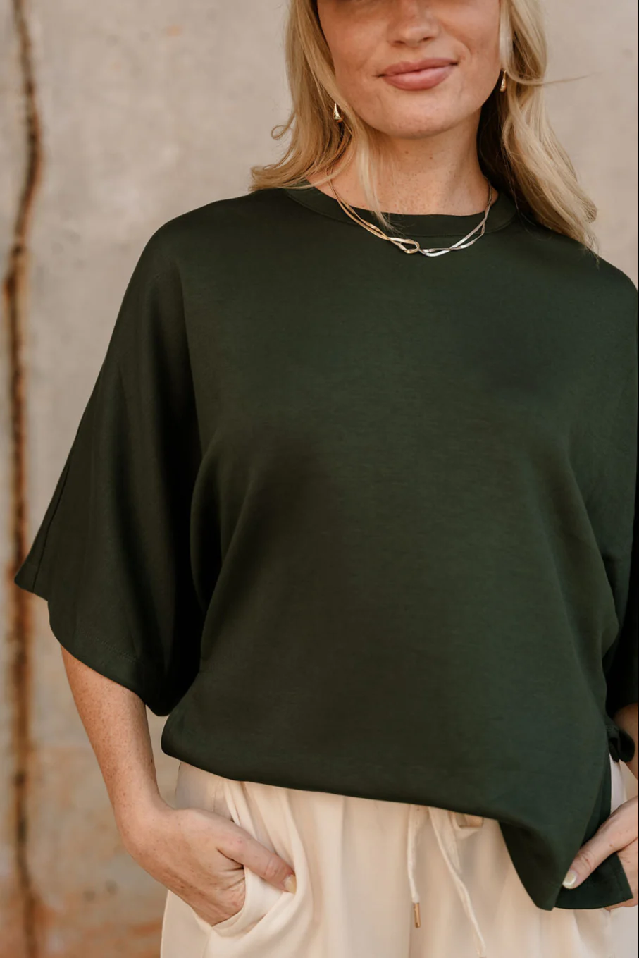 Britney Dark Green Short Sleeve Top - Image 5