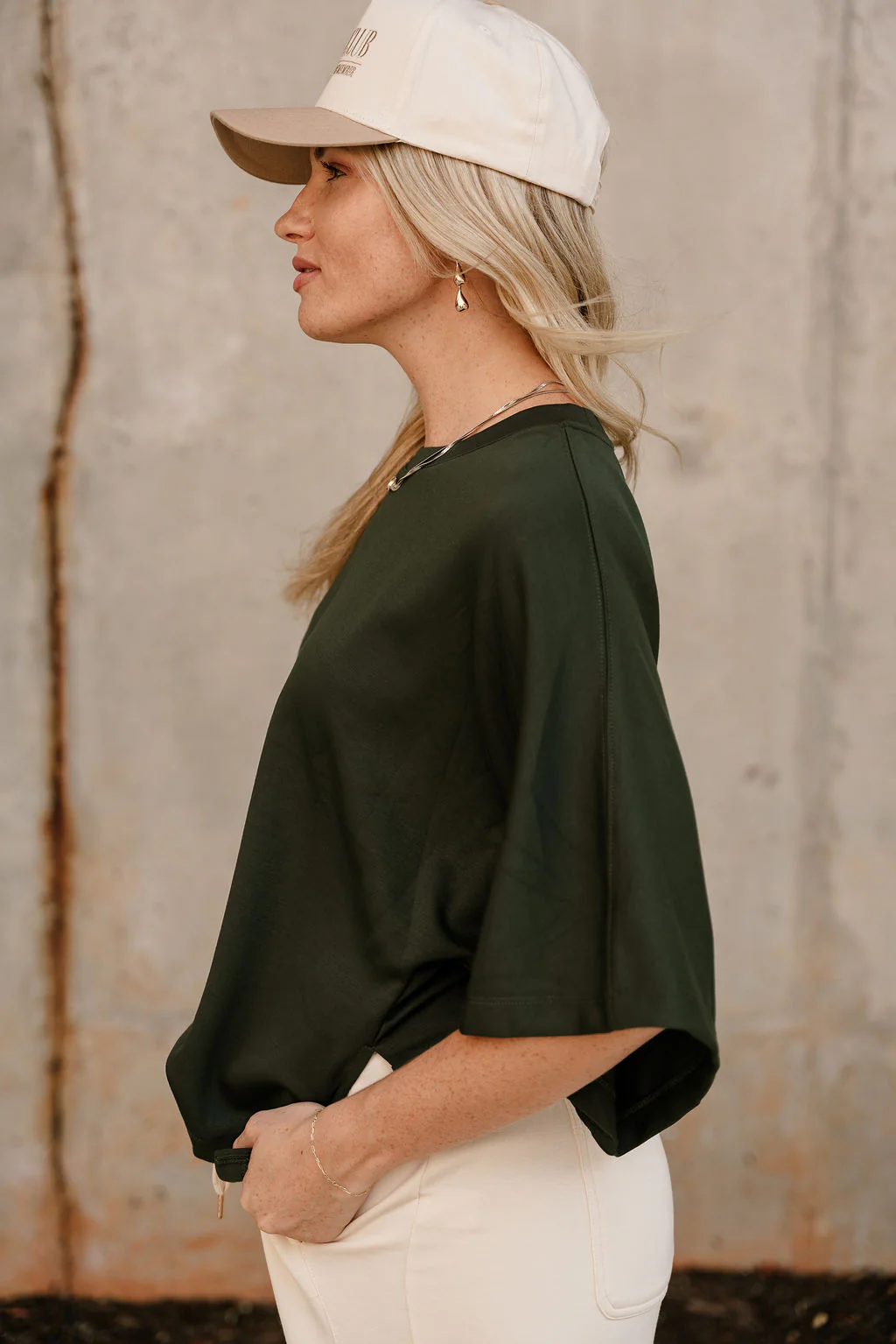 Britney Dark Green Short Sleeve Top - Image 6