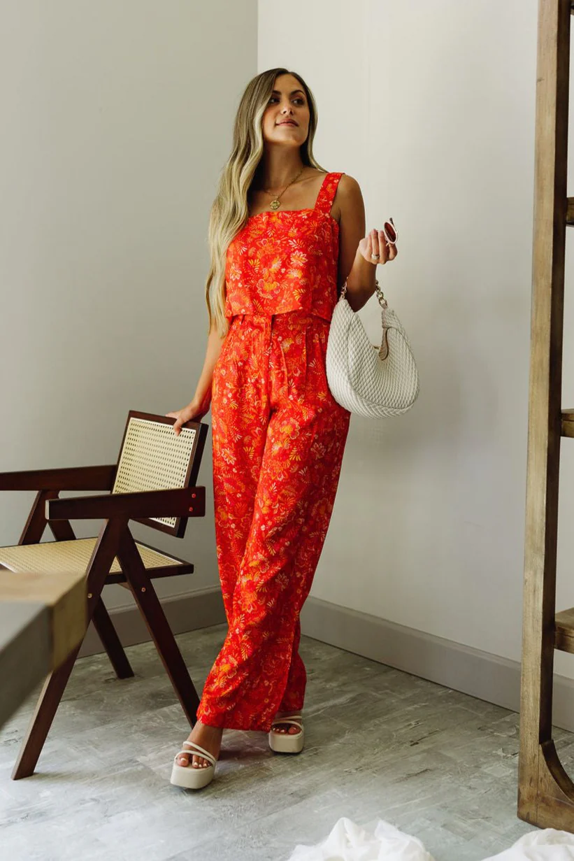Brittany Red Orange Floral Pants - Image 7