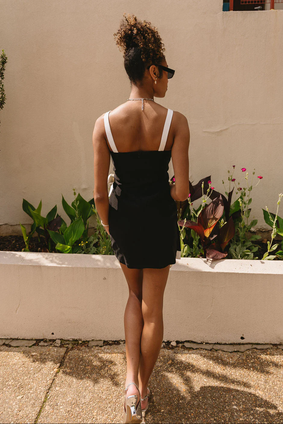 Brooklyn Black & White Asymmetric Mini Dress - Image 9