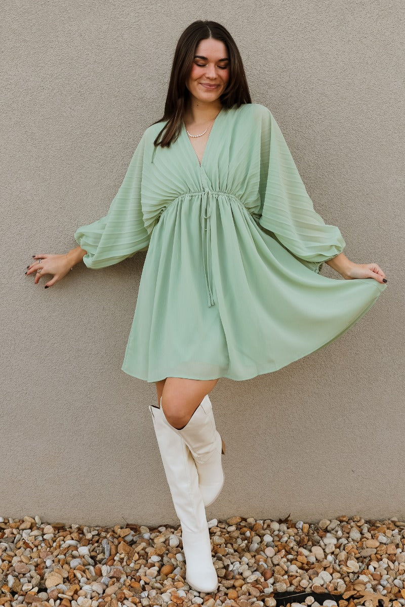 Brooklyn Light Green Mini Dress