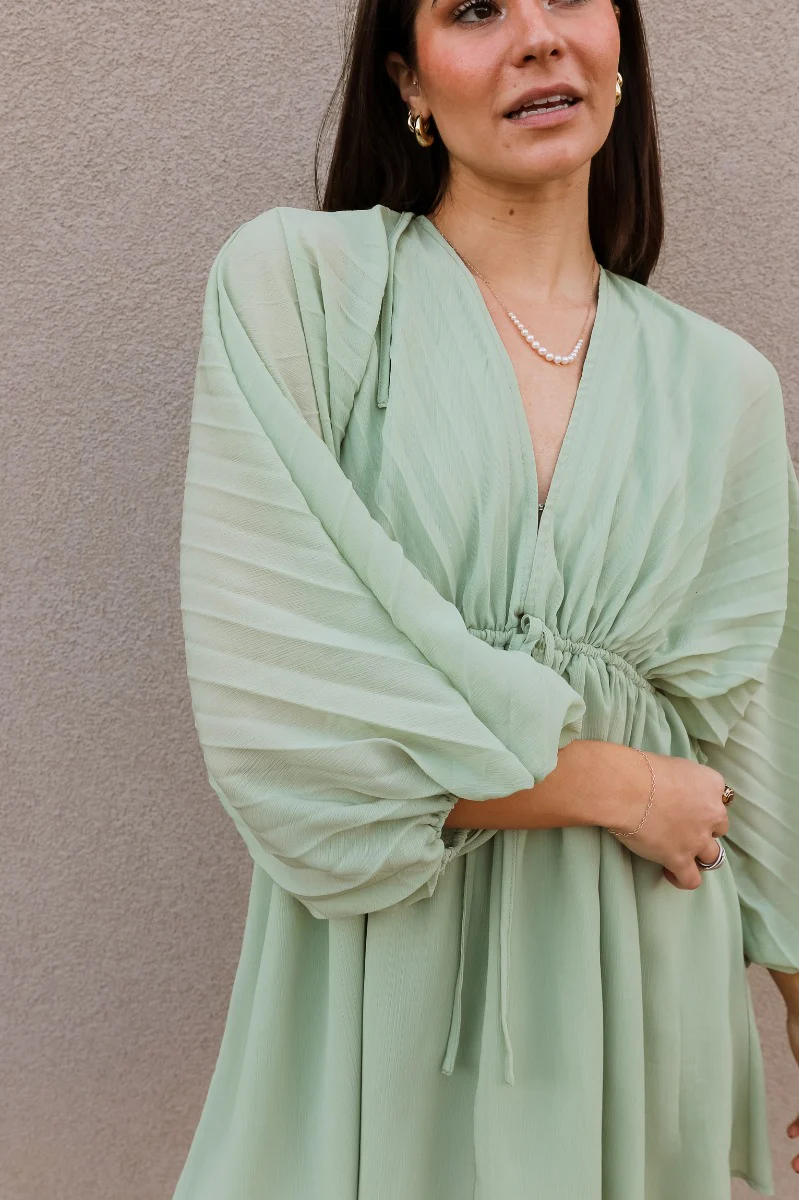 Brooklyn Light Green Mini Dress - Image 4