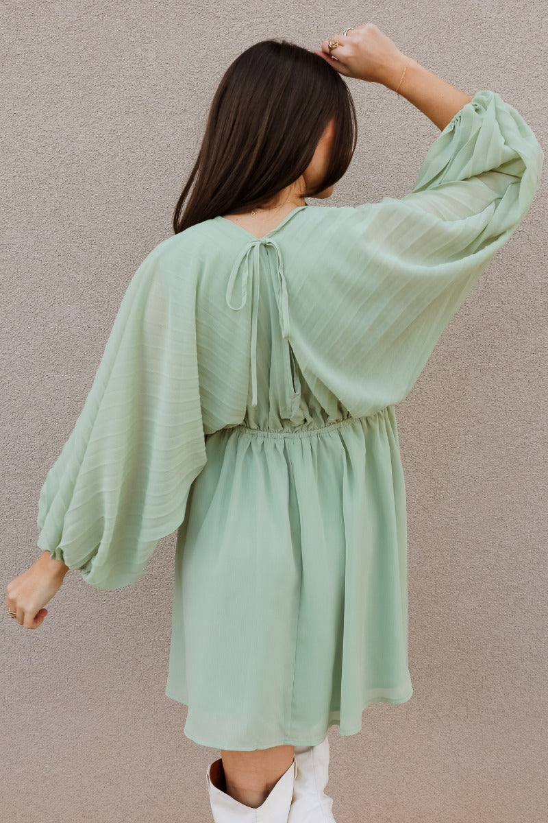 Brooklyn Light Green Mini Dress - Image 7