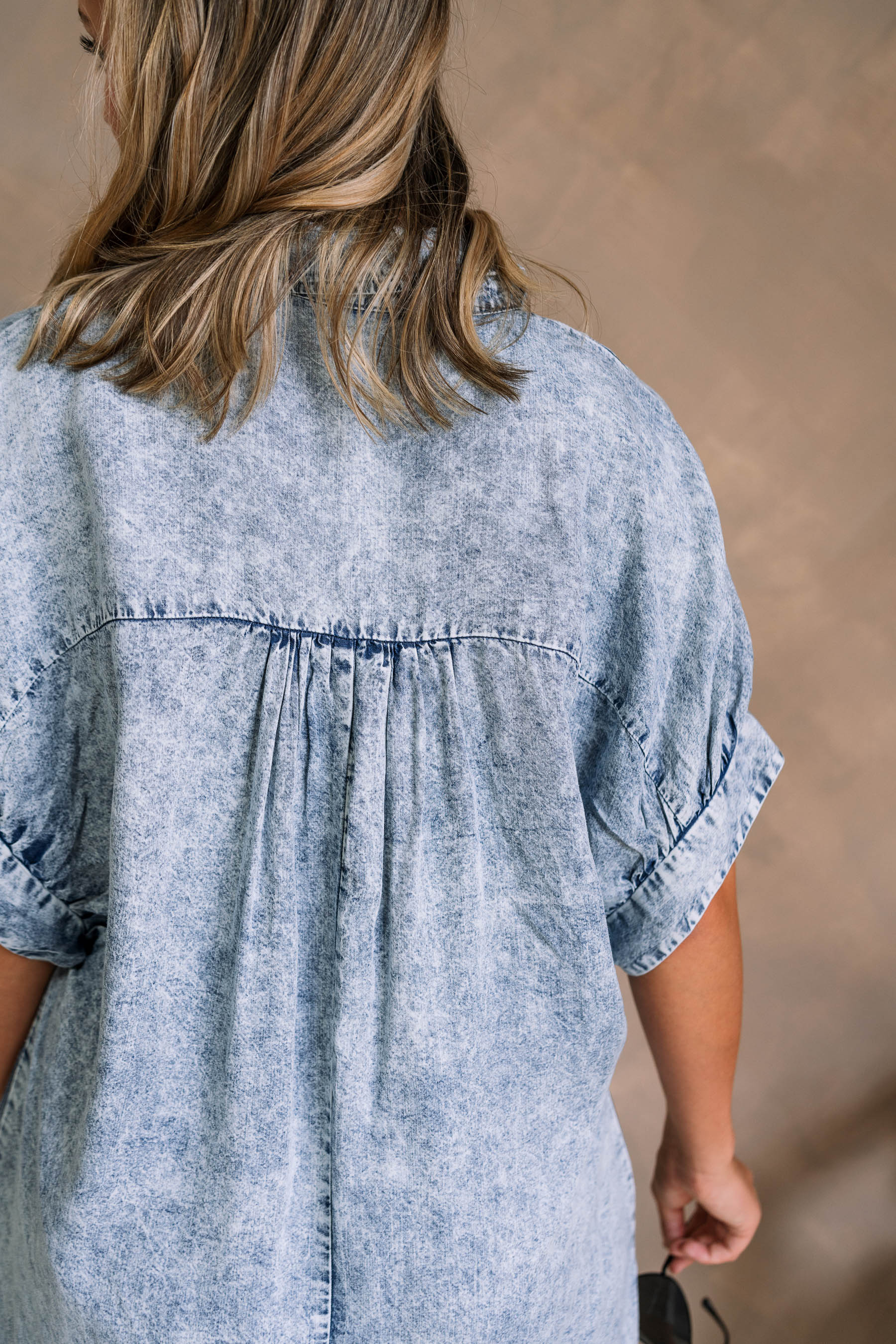 Brooklyn Washed Denim Short Sleeve Romper - Image 10