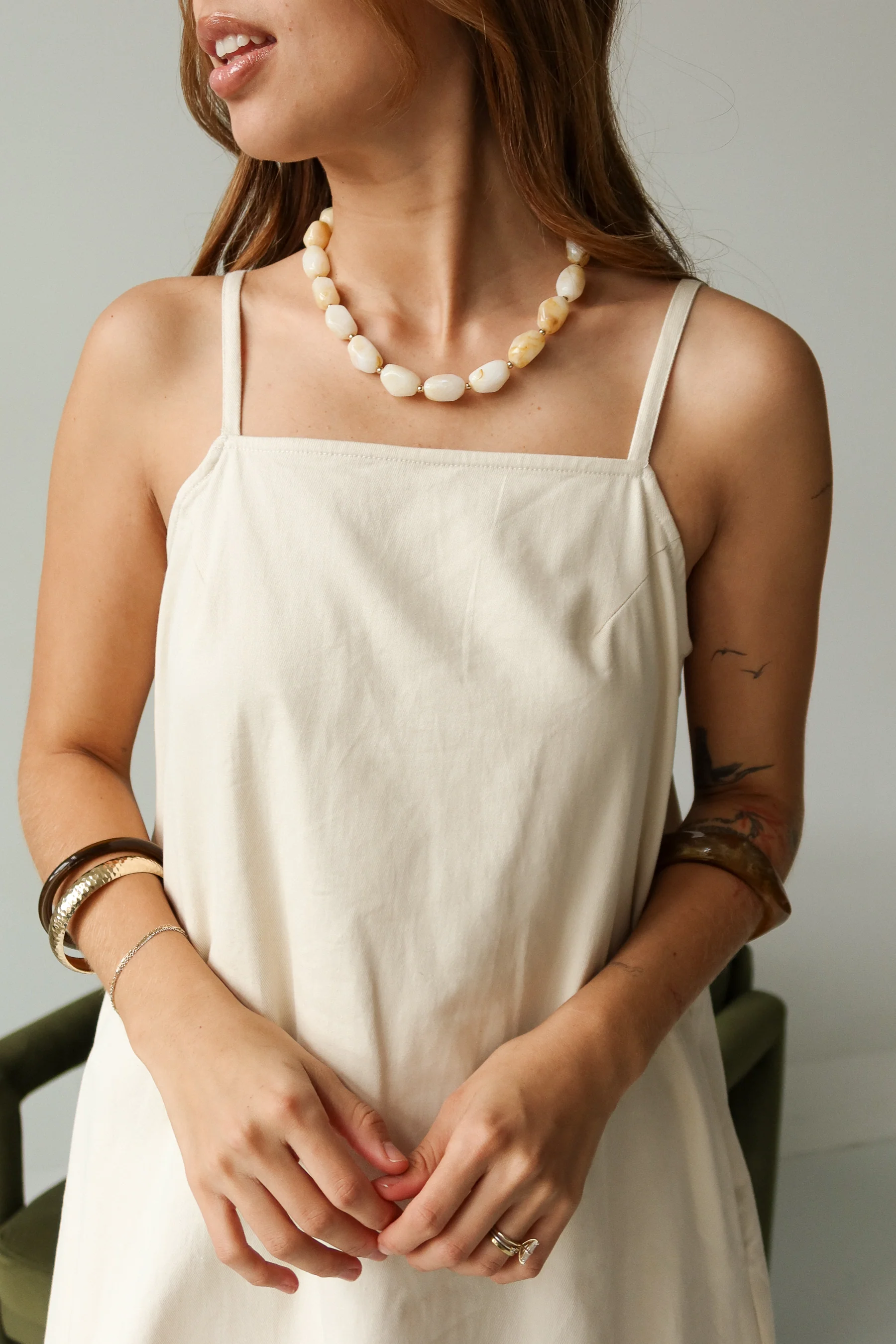 Brynlee Ecru Flare Midi Dress - Image 6