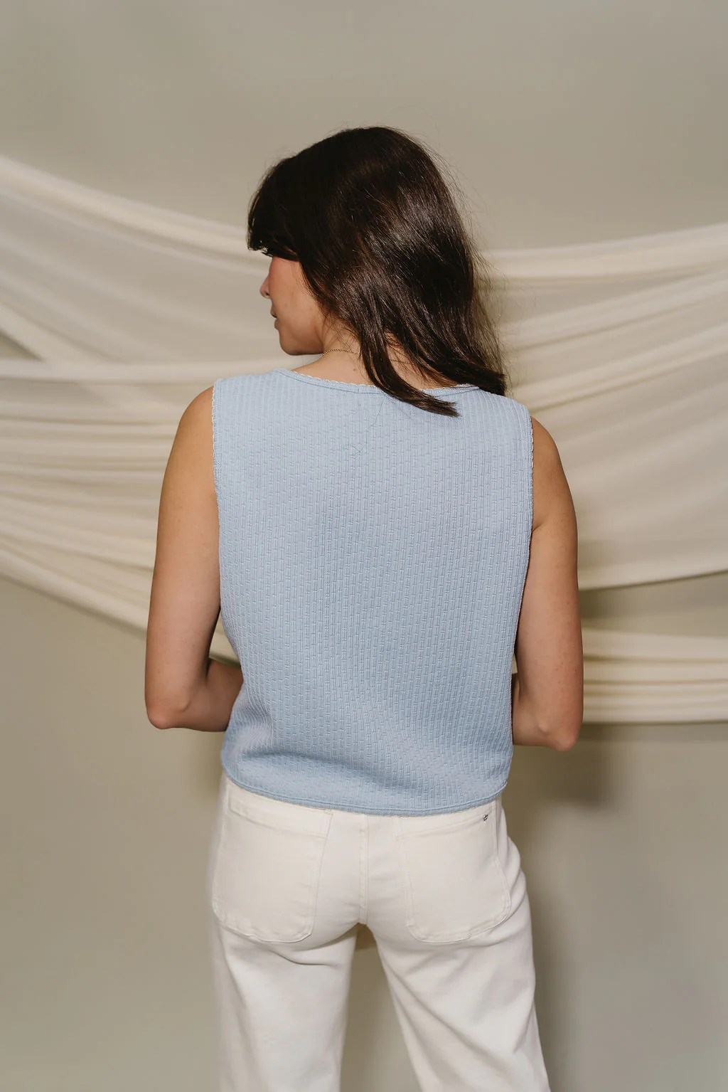 Brynlee Light Blue Front Ties Top - Image 4