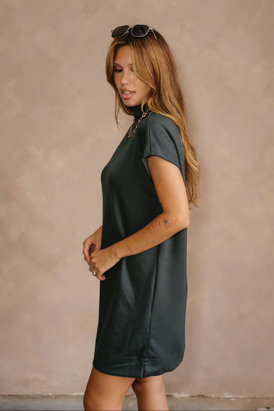Brynn Dark Green Mini Dress - Image 7