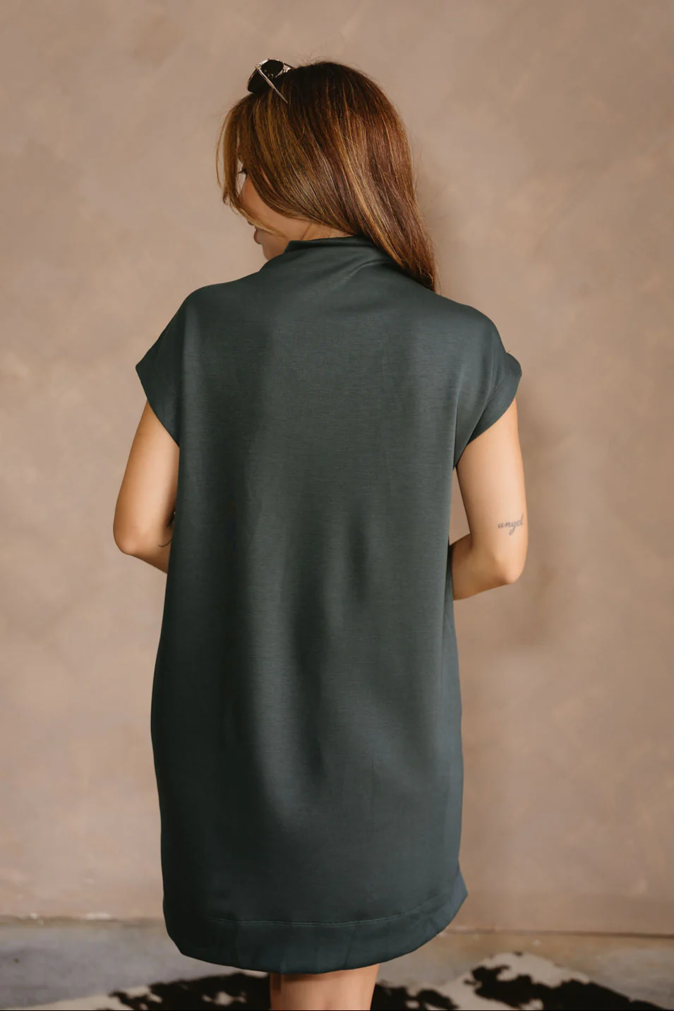 Brynn Dark Green Mini Dress - Image 8