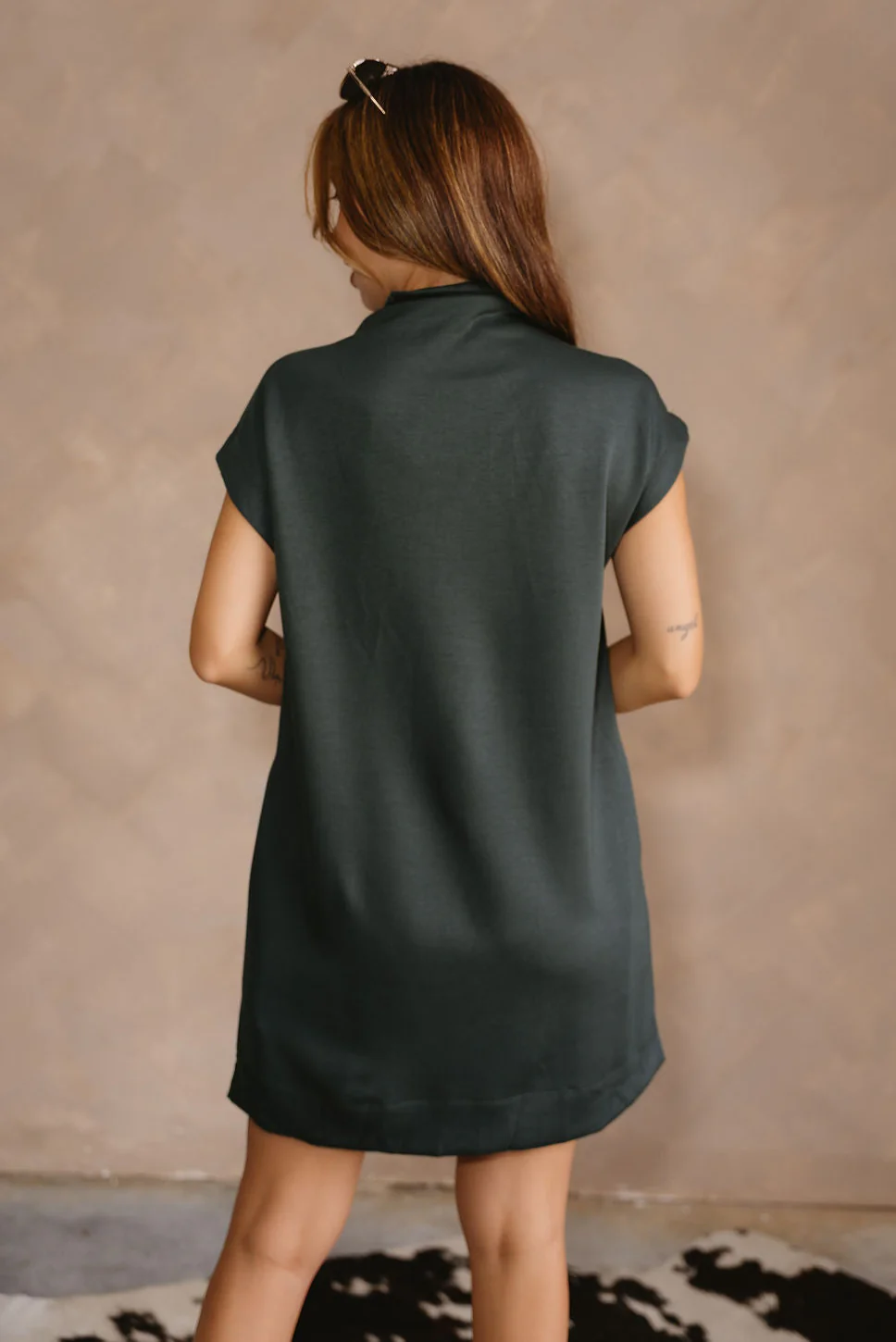 Brynn Dark Green Mini Dress - Image 9