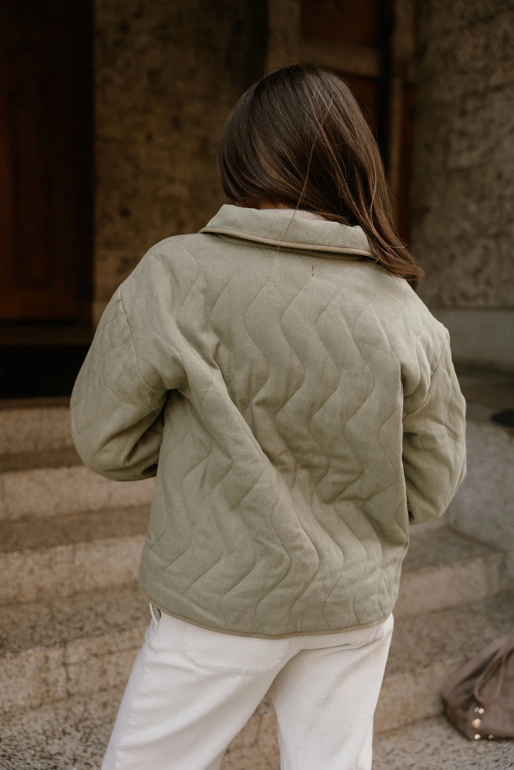 Brynn Light Olive Button-Up Jacket - Image 10