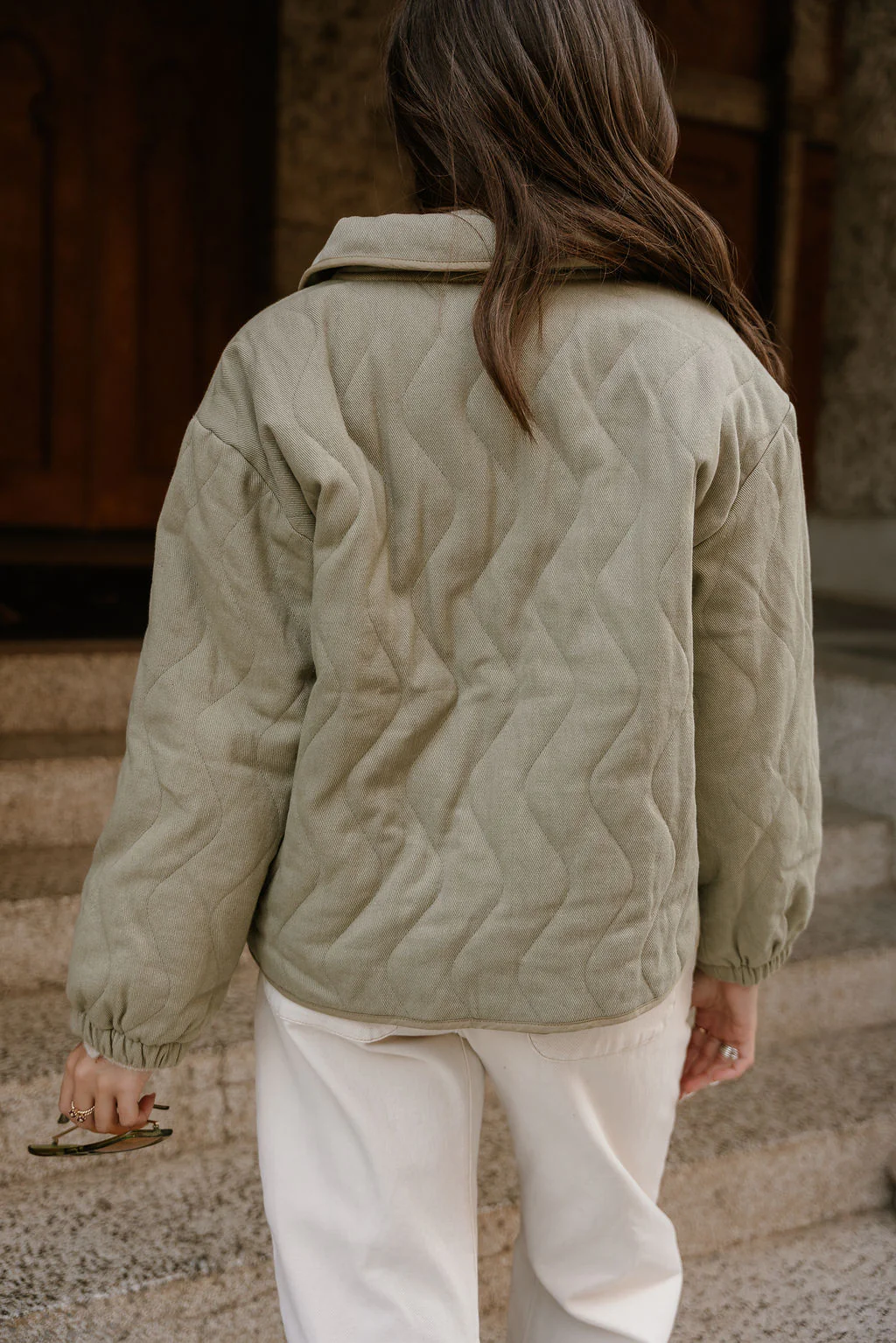 Brynn Light Olive Button-Up Jacket - Image 11
