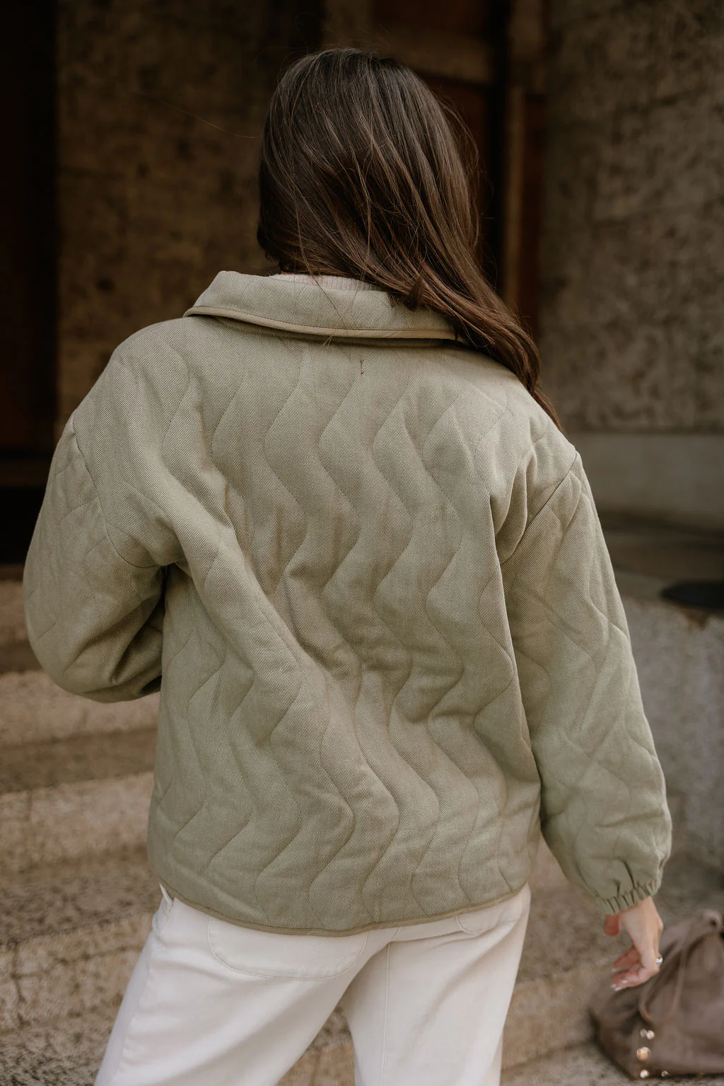 Brynn Light Olive Button-Up Jacket - Image 4